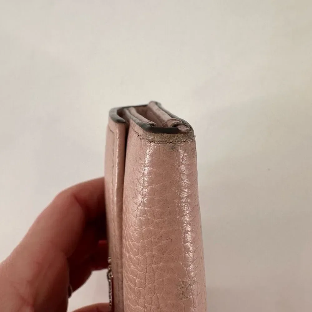 Kate Spade Blush Pink Neutral Leather‎ Tri-Fold Wallet